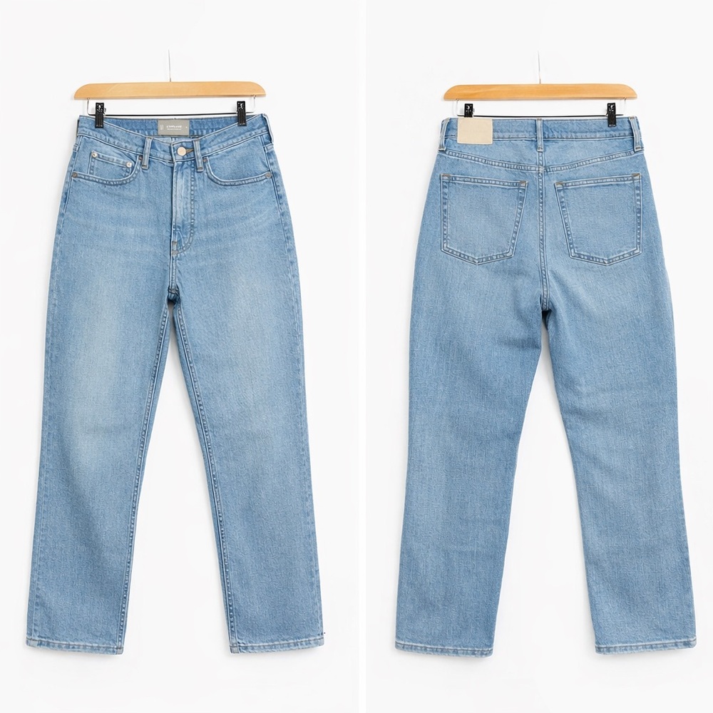 Everlane Original Cheeky Jean Light Wash 27 Straight Leg Minimalist MomCore